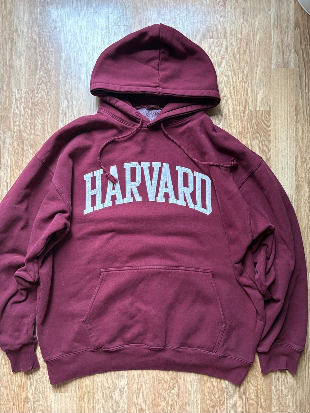 John Galt Women’s oversized hoodie harvard heavyweight burgundy sz S runs large